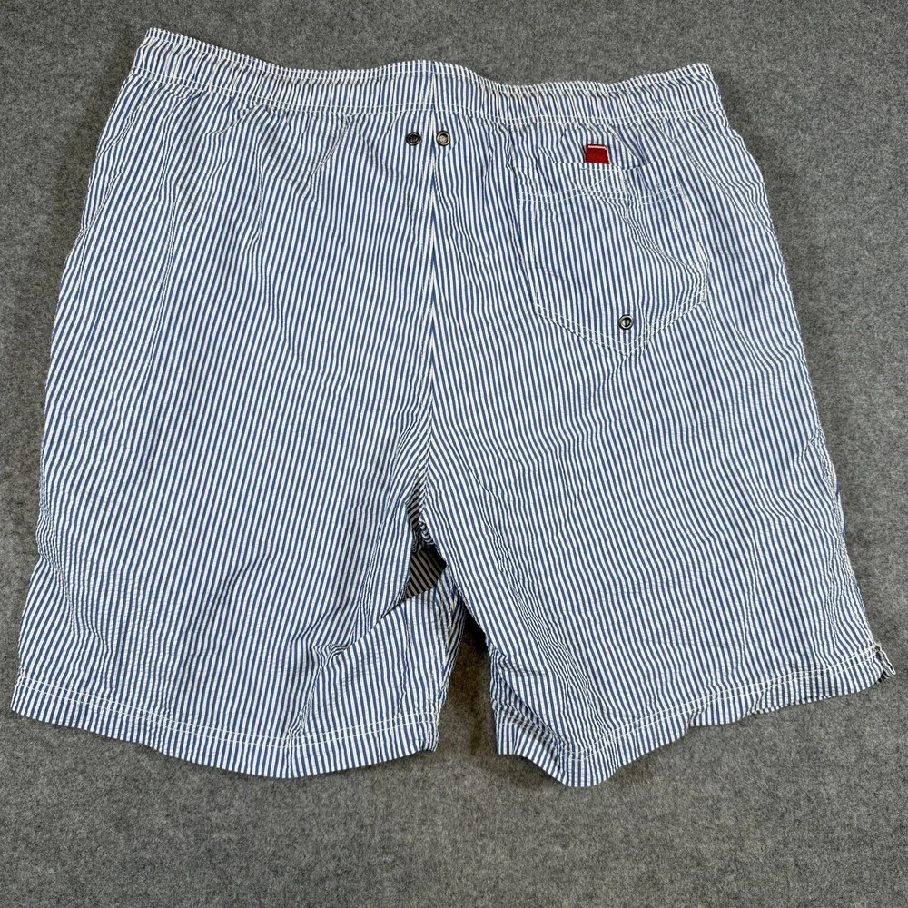 2 Pack Lands' End Swim Trunks Mens Large Blue Tropical Leaf Stripe Mesh Lined